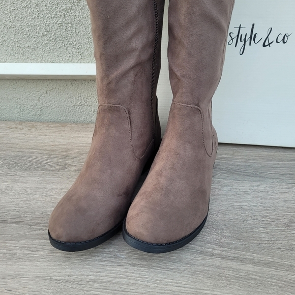 Style & Co Hayley Over The Knee Zip Boots Sz 6.5 - Picture 5 of 15